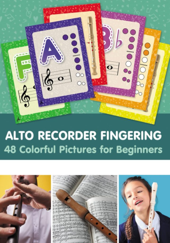 Alto Recorder Fingering. 48 Colorful Pictures for Beginners (Fingering Charts for Woodwind Instruments)     Paperback – September 7, 2021