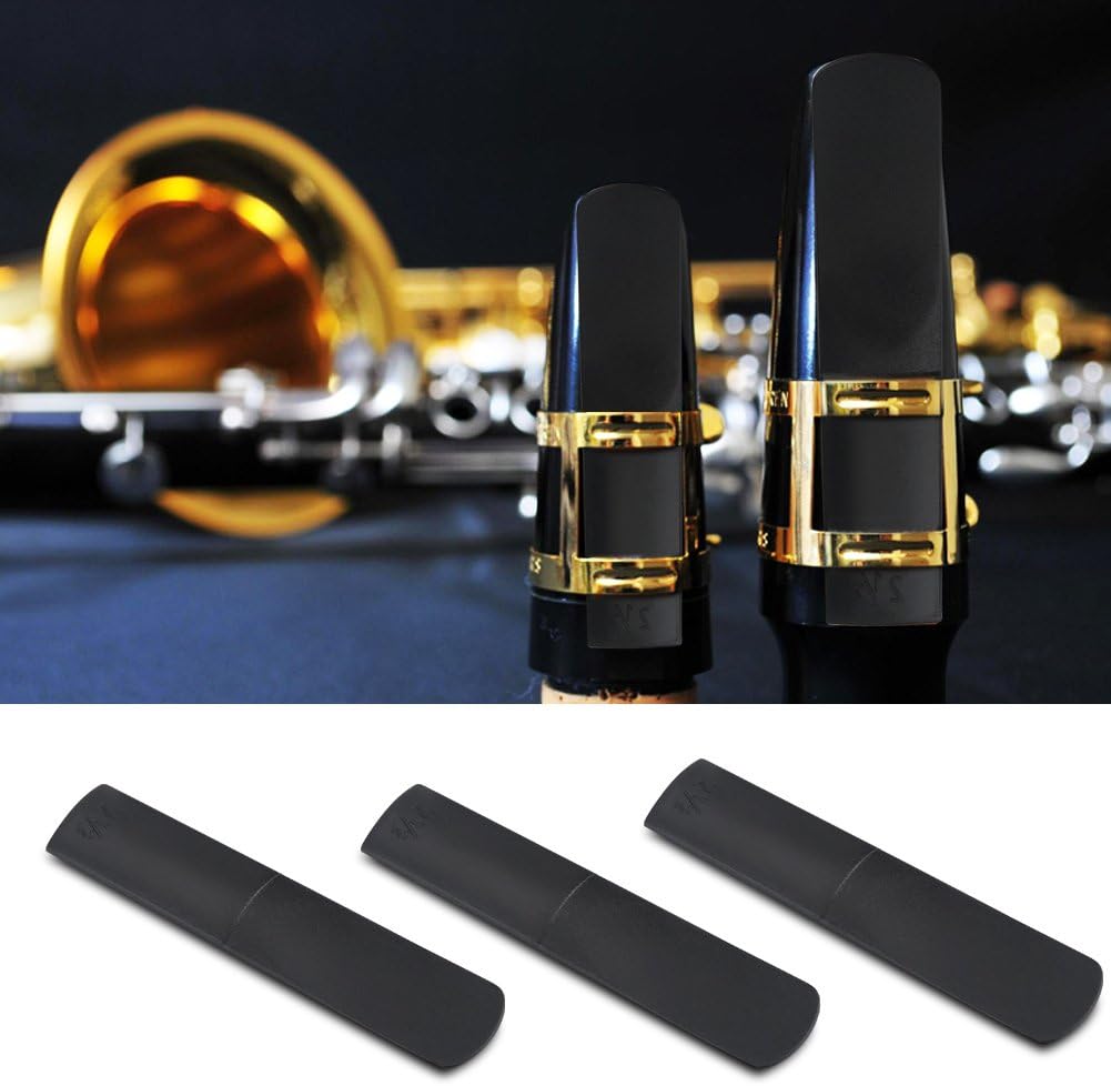 Alto Saxophone Reeds,Plastic Reeds For Alto Sax,3pcs Plastic Alto Saxophone Mouthpiece Reeds Strength 2.5 Repair Reed Accessory Black For Alto Sax Reed Synthetic