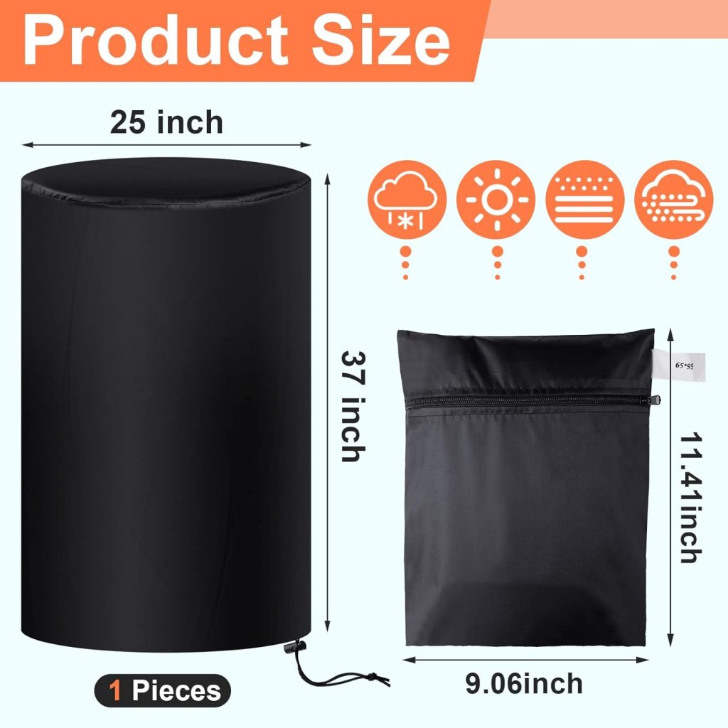 Amazon.com : 55 Gallon Drum Cover, 210D Oxford Cloth Water Storage Barrel Cover, 25 x 37 Inch Outdoor Waterproof Rain Snow Bucket Cover with Drawstring, UV Protection, Anti Dust (1 Pcs) : Patio, Lawn  Garden