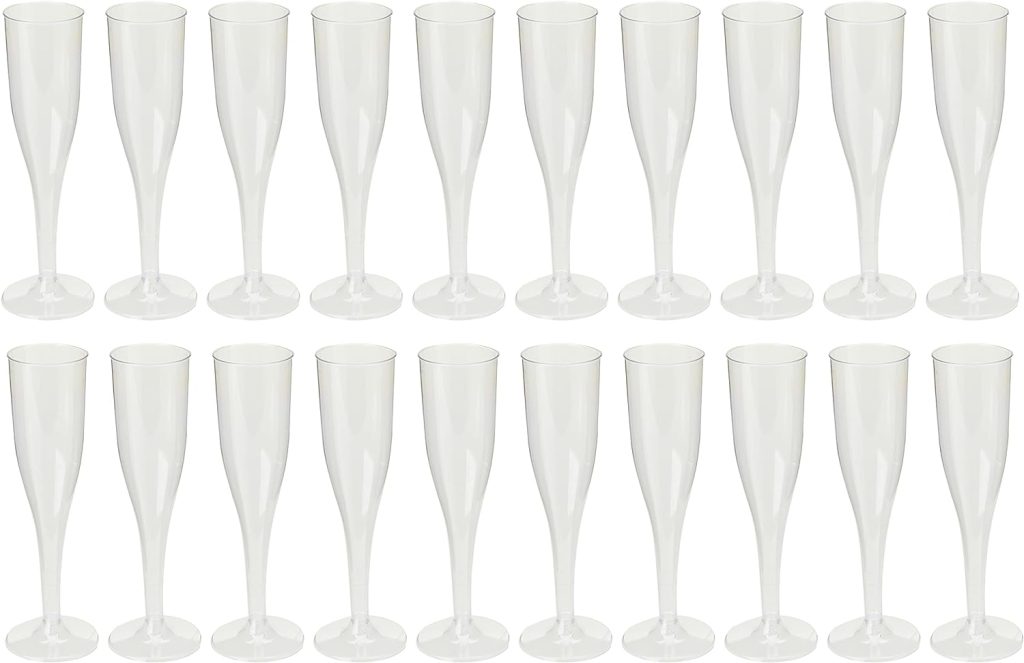 Amscan Big Party Pack Clear Plastic Champagne Flutes - 5 1/2 oz. | Pack of 20