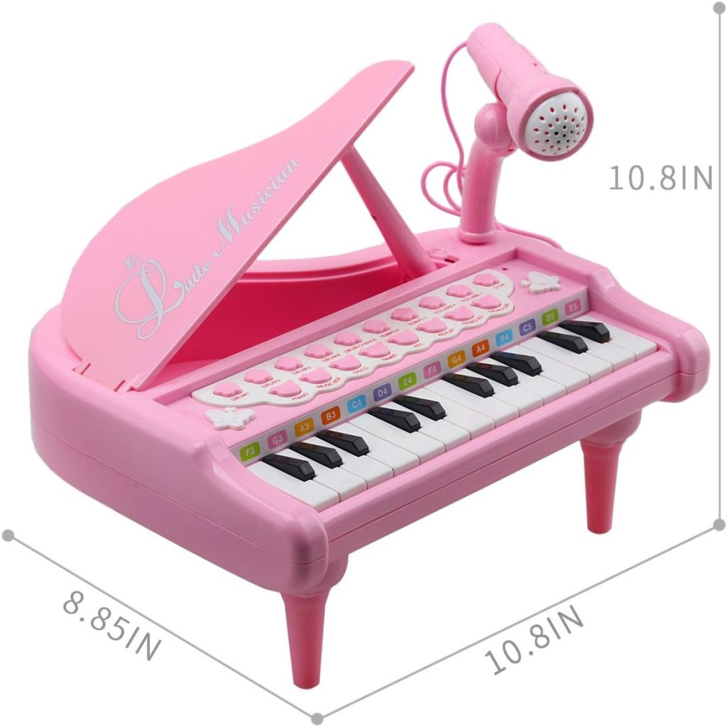AmyBenton Piano Keyboard Toy for Kids 31 Keys White Multifunctional Electronic Toy Piano with Microphone for Baby Toddler Birthday Gift Toy for 3 4 Year Old