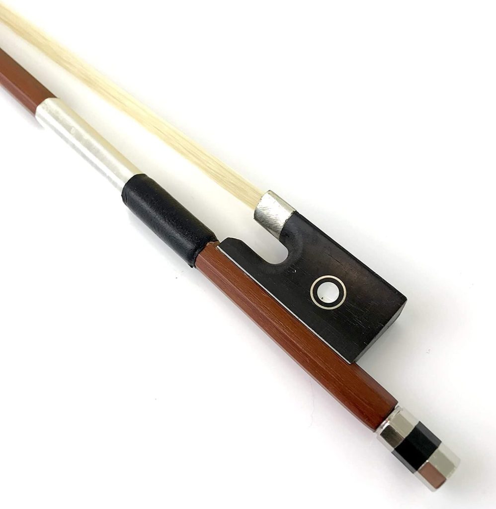 AMZZ Superior Brazilwood Violin Bow 4/4 for Intermediate and Advance Students, Well Balanced Handmade Bow with Ebony Frog and White Horse Hair.