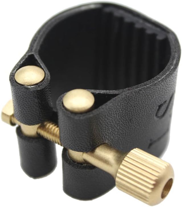 Andoer Alto Saxophone Ligature Fastener Compact Durable Artificial Leather for Alto Saxophone Rubber Mouthpiece