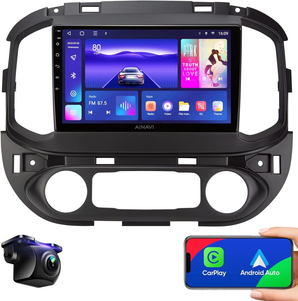 Android Car Radio Stereo Replacement for Chevy Colorado GMC Canyon 2015-2019 Wireless Carplay Wired Android Auto Multimedia Player 9-inch Touch Screen Head Unit with GPS Navigation DSP 5G WiFi 3+32G