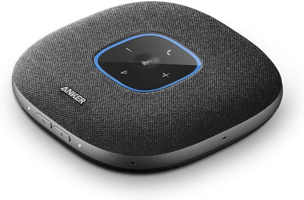 Anker PowerConf S3 Speakerphone with 6 Mics, Enhanced Voice Pickup, 24H Call Time, App Control, Bluetooth 5, USB C, Conference Speaker Compatible with Leading Platforms, Home Office