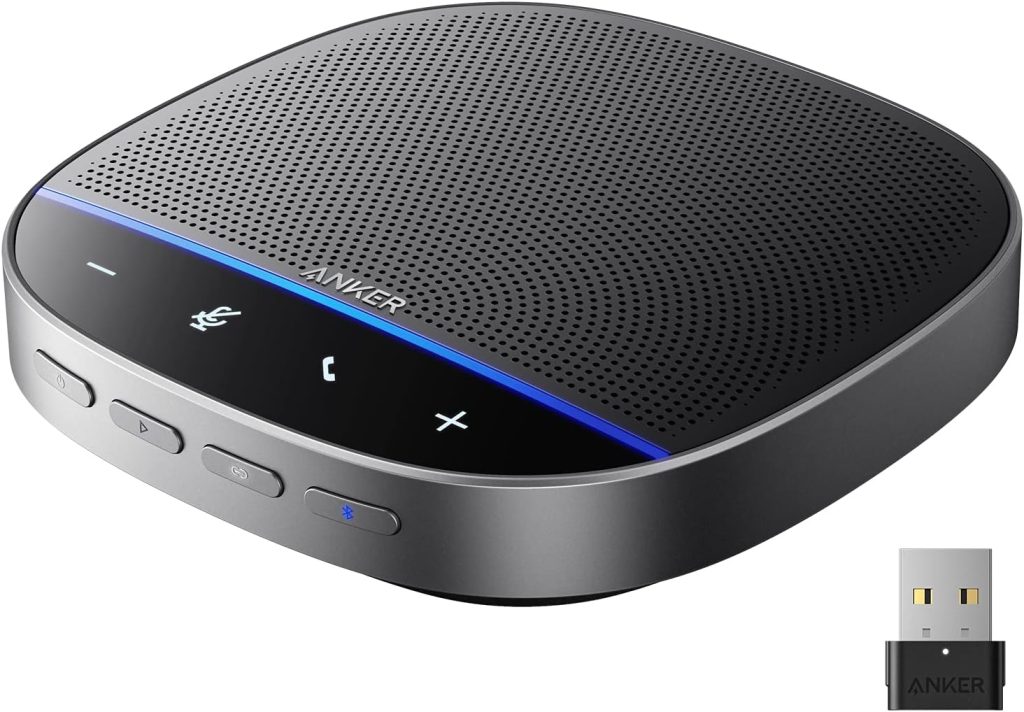 Anker PowerConf S500 Speakerphone with Zoom Rooms and Google Meet Certifications, USB-C Speaker, Bluetooth Speakerphone for Conference Room, Conference Microphone with Premium Voice Pickup