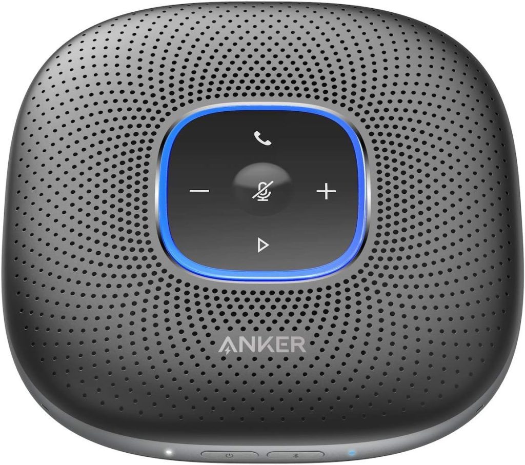 Anker PowerConf Speakerphone, Zoom Certified Conference Speaker with 6 Mics, 360° Enhanced Voice Pickup, 24H Call Time, Bluetooth 5.3, USB C, Compatible with Leading Platforms For Personal Workspaces