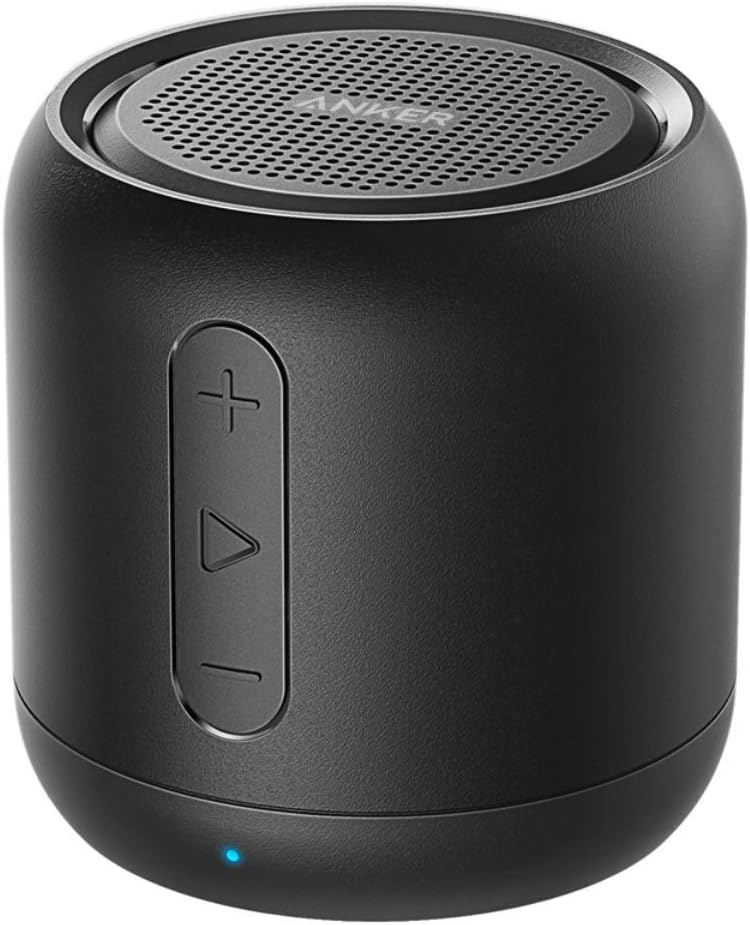 Anker Soundcore Mini, Super-Portable Bluetooth Speaker with FM Radio, 15-Hour Playtime, 66 ft Bluetooth Range, Enhanced Bass, Noise-Cancelling Microphone - Black