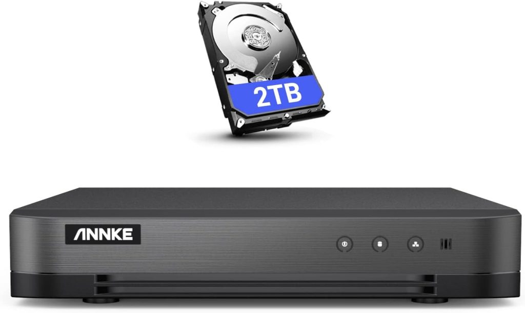 ANNKE 16CH 1080P Lite Hybrid 5-in-1(TVI/AHD/CVI/CVBS/IPC) CCTV AI DVR, Human/Vehicle Detection, H.265+ Security 16 Channel Surveillance Digital Video Recorder with 2TB Hard Drive, Easy Remote Access