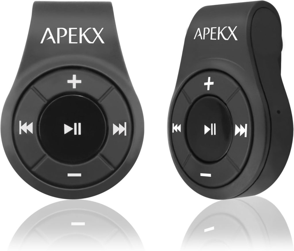 APEKX Clip Bluetooth Audio Adapter for Headphones, Headset, Speaker, Wireless Receiver with MIC for Hands-Free Call and Music