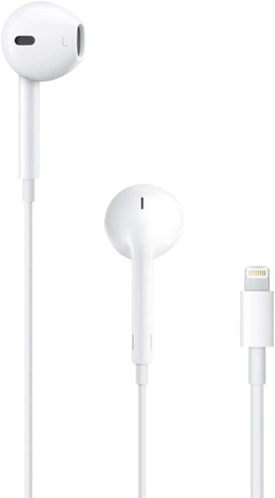 Apple EarPods Headphones with Lightning Connector. Microphone with Built-in Remote to Control Music, Phone Calls, and Volume. Wired Earbuds for iPhone