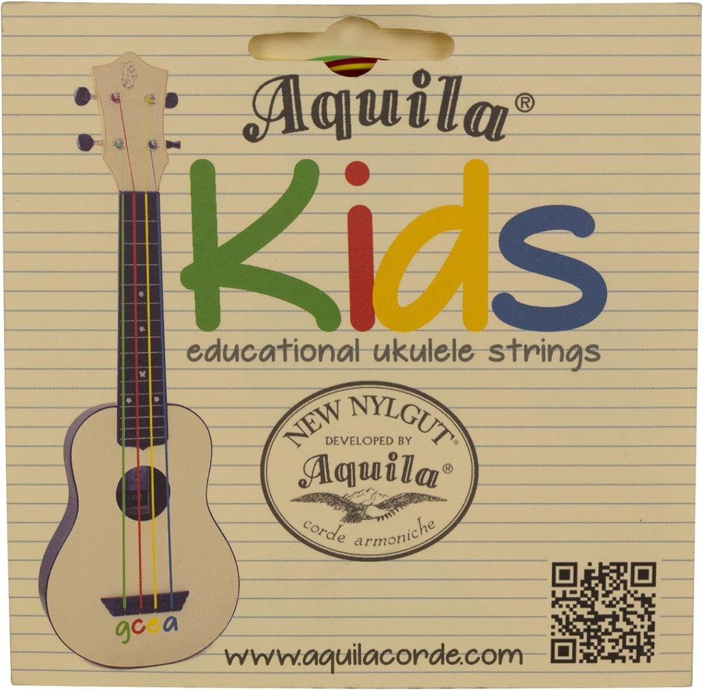 Aquila New Nylgut AQ-138 Kids Soprano Ukulele Strings – High G  GCEA – Set of 4