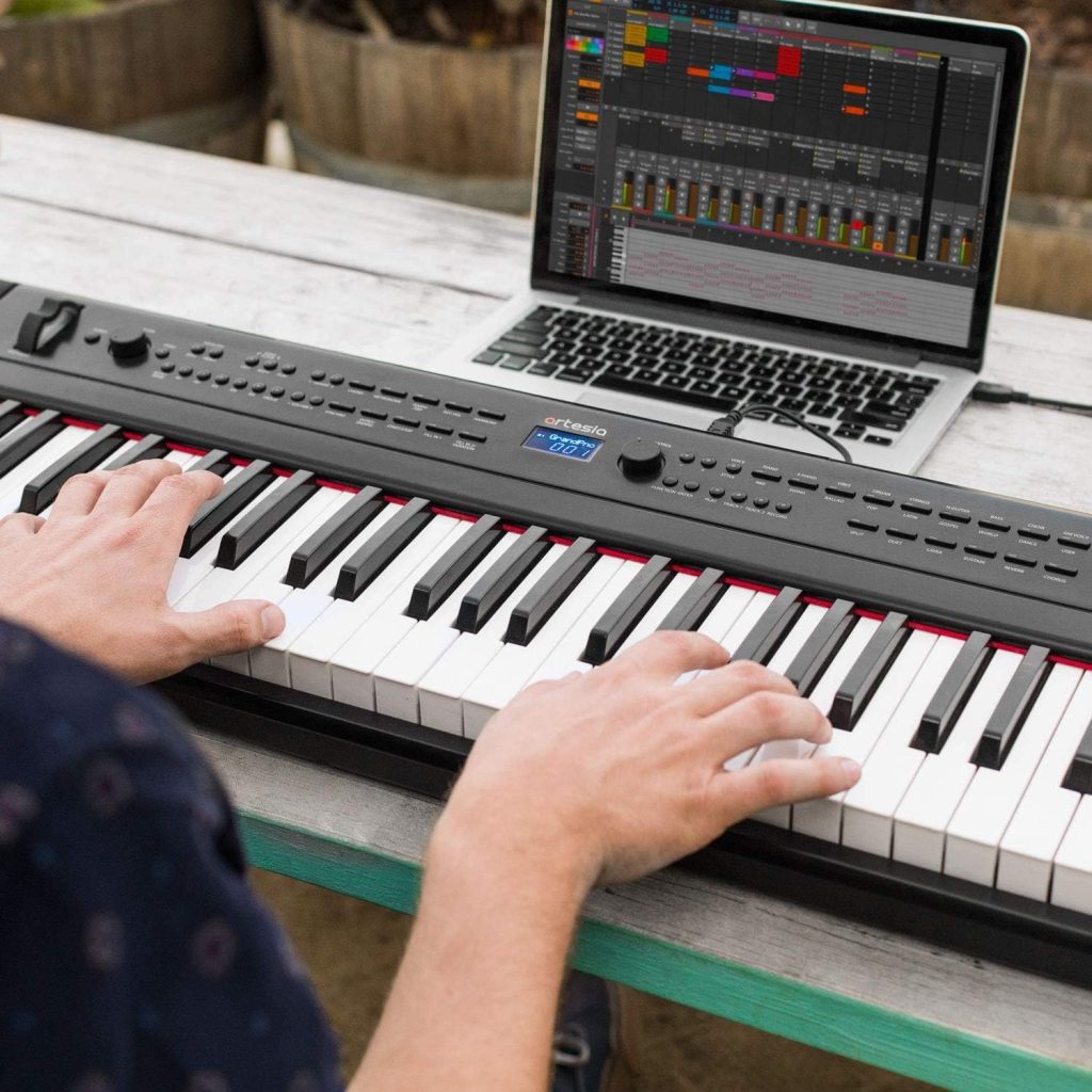 Artesia PE-88 | 88 Key Digital Piano with Semi Weighted Action  Built In Speakers + 130 Premium 3D/3 Layer Voices  100 Rhythms Fully Orchestrated + Power Supply + Sustain Pedal + Teaching Software