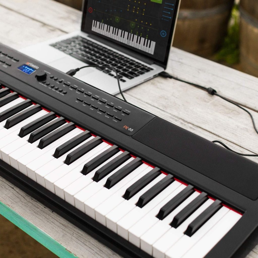 Artesia PE-88 | 88 Key Digital Piano with Semi Weighted Action  Built In Speakers + 130 Premium 3D/3 Layer Voices  100 Rhythms Fully Orchestrated + Power Supply + Sustain Pedal + Teaching Software