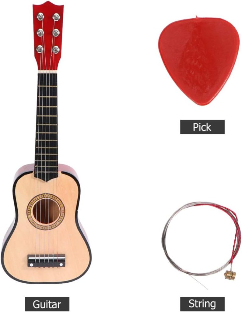 ARTIBETTER 21 Inch Guitar Small Acoustic Guitar for Beginners 6- String Wooden Guitar White