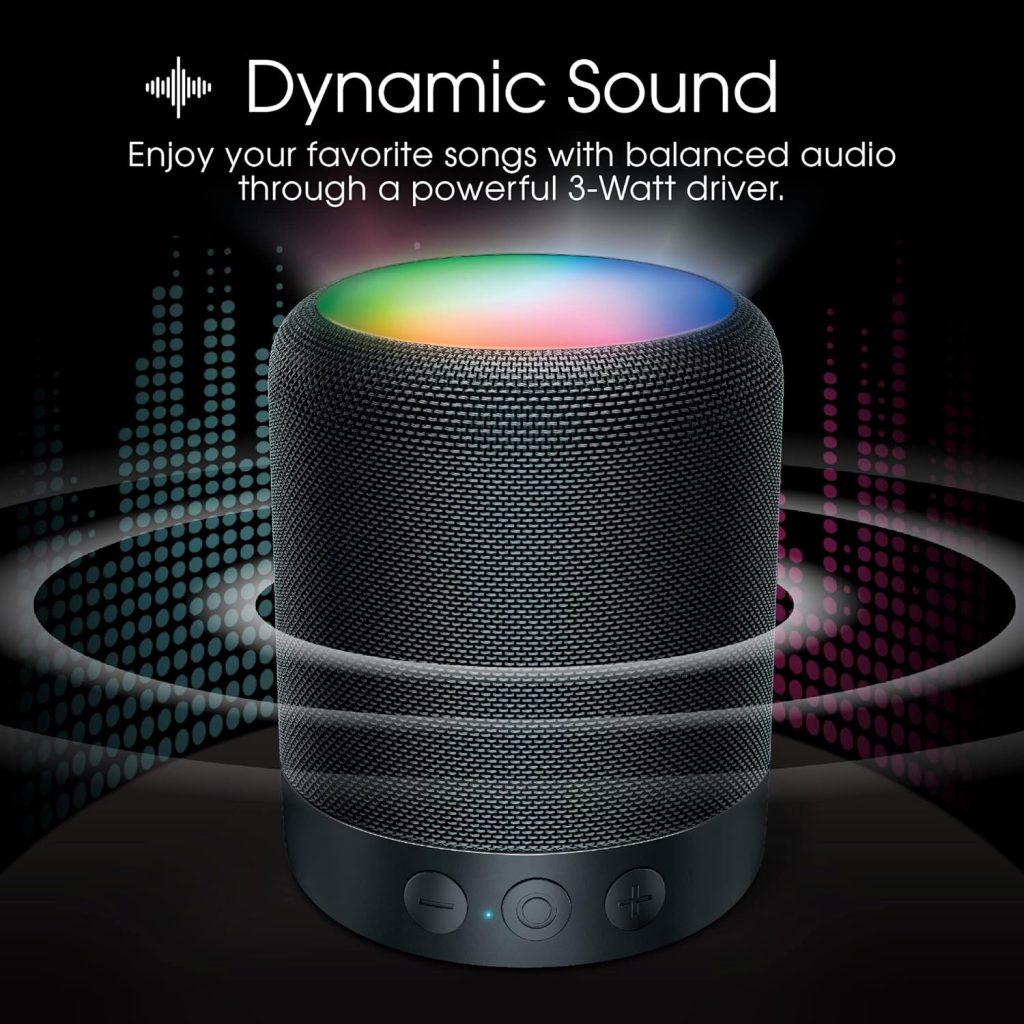 ART+SOUND ILLUMA Beat Wireless LED Speaker, LED Light Show, Portable Bluetooth Speaker, IPX7 Water Resistant, 5 Vibrant LED Light Modes, Powerful Bass Indoor  Outdoor Speaker, Rechargeable Speaker