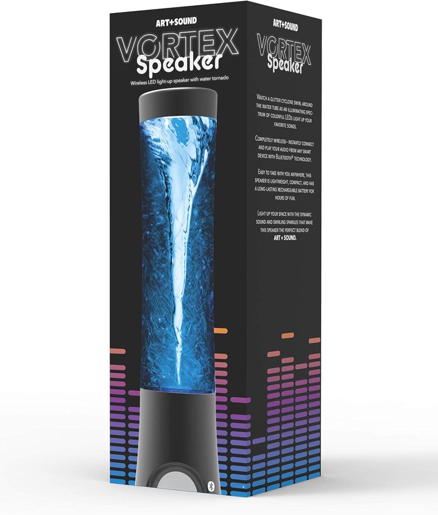 ART+SOUND Vortex Tornado TWS Bluetooth Speaker, 7 LED Light Show, Portable Speaker, Tornado Feature, Connect 2 Speakers at a Time, Bass Boosted, Home and Outdoor Speaker, Rechargeable Speaker