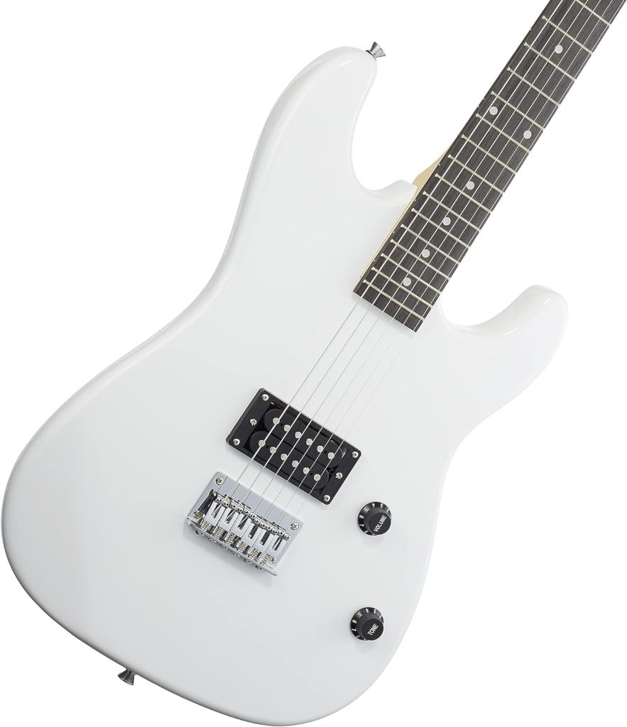 Ashthorpe 39-Inch Full-Size Electric Guitar with Humbucker Pickup (White), Guitar Kit with Padded Gig Bag, Strap, Strings, Cable, Cloth, Picks