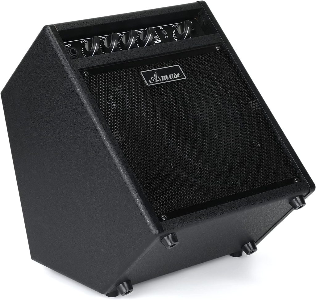Asmuse Electric Drum Amp, Portable 25W Practice Drum Amplifier Speaker with AUX Input, Volume, Treble, and Middle Controls