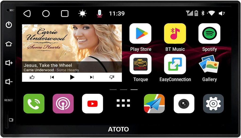ATOTO S8 Premium 7inch Double-DIN Android Car Stereo, Wireless CarPlay  Android Auto, Dual Bluetooth w/aptX HD, QLED Display,Split Screen, HD Rearview with LRV, USB tethering,SCVC and More, S8G2B74PM