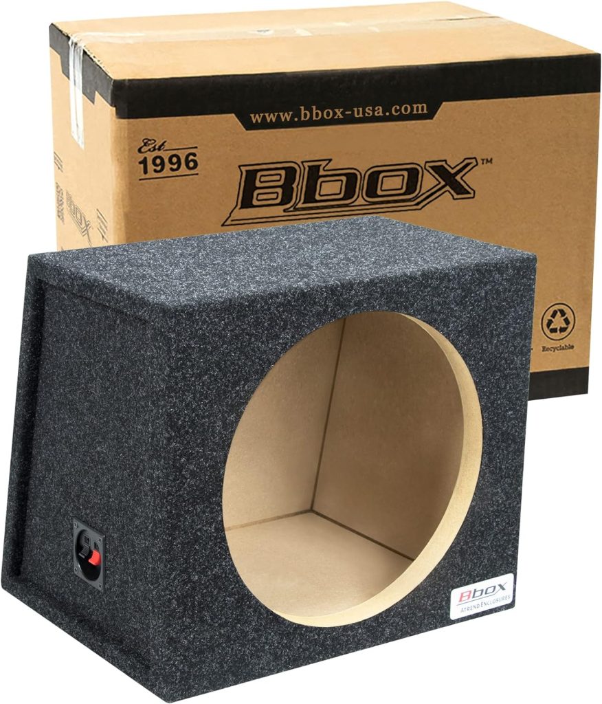 Atrend Bbox Single Sealed 12 Inch Subwoofer Enclosure - Car Subwoofer Boxes  Enclosures - Premium Subwoofer Box Improves Audio Quality, Sound  Bass - Red  Black Spring Terminals - Charcoal