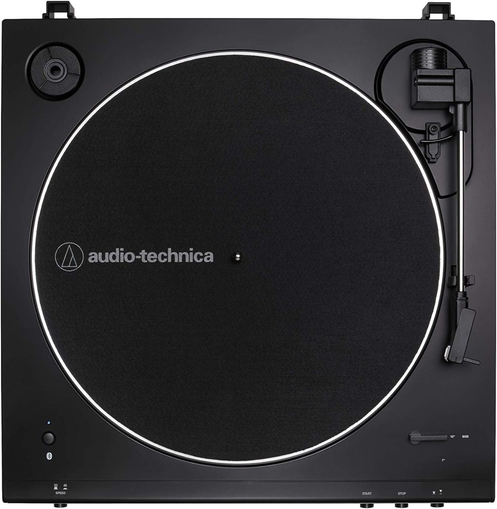 Audio-Technica AT-LP60XBT-BK Fully Automatic Bluetooth Belt-Drive Stereo Turntable, Black, Hi-Fi, 2 Speed, Dust Cover, Anti-Resonance, Die-cast Aluminum Platter