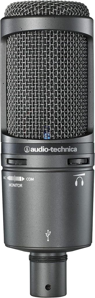 Audio-Technica AT2020USB+ Cardioid Condenser USB Microphone, With Built-In Headphone Jack  Volume Control, Perfect for Content Creators (Black)