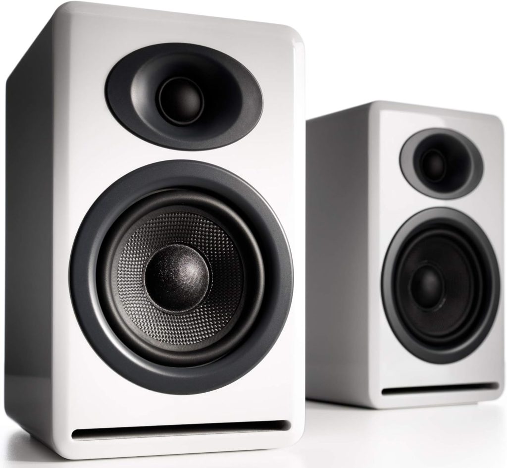 Audioengine P4 Passive Bookshelf Speakers | Home Stereo High-Performing 2-Way Desktop Speakers (White)