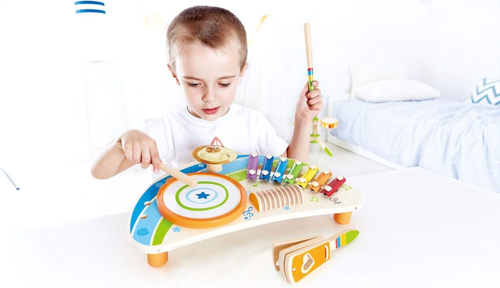 Award Winning Hape Mighty Mini Band Wooden Percussion Instrument