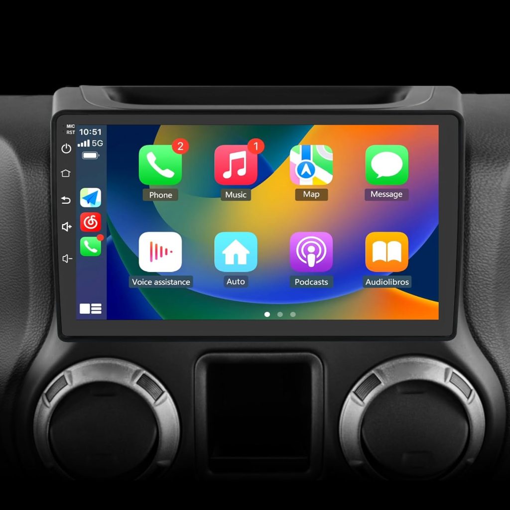 AWESAFE Car Radio Stereo Andriod 11 for Jeep Wrangler JK Compass Grand Cherokee Dodge Ram 1500 with Built in Apple Carplay Andriod Auto