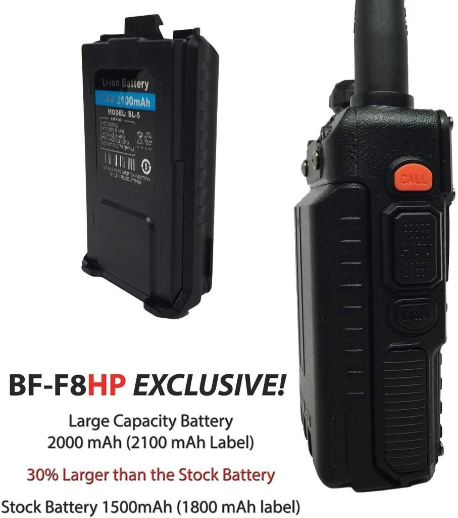 BAOFENG BF-F8HP (UV-5R 3rd Gen) 8-Watt Dual Band Two-Way Radio (136-174MHz VHF  400-520MHz UHF) Includes Full Kit with Large Battery : Electronics