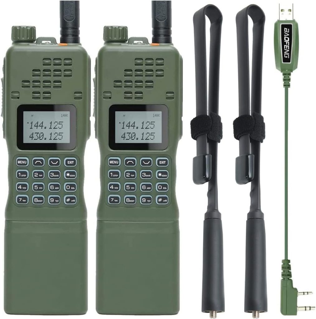 Baofeng Radio AR-152 Ham Radio Handheld 10W Long Range Rechargeable Military Grade UpgradeUV-5R Two Way Radio with Tactical Antenna and Programming Cable walkie talkies Full Set(2 Pack)