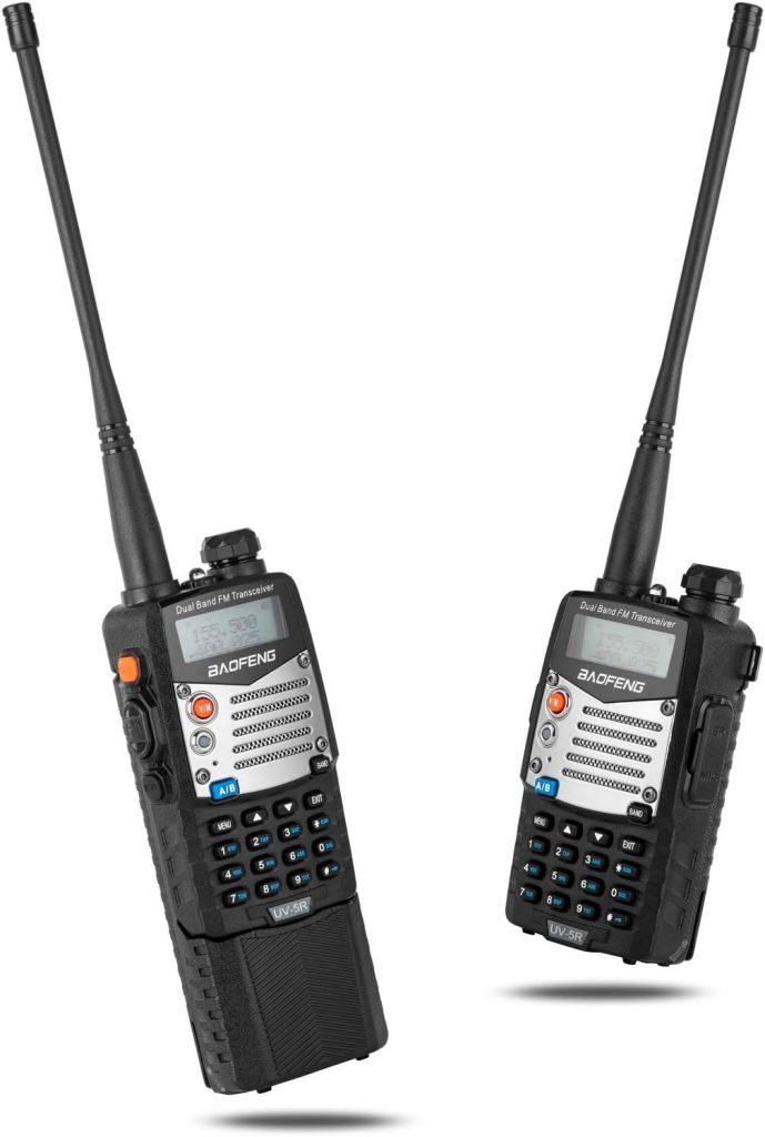 BAOFENG UV-5R Pro Ham Radio Handheld Walkie Talkies UHF VHF Dual Band 2-Way Radio Full Kit with an Extra 3800mAh Battery, Earpiece and Programming Cable (2 Pack)