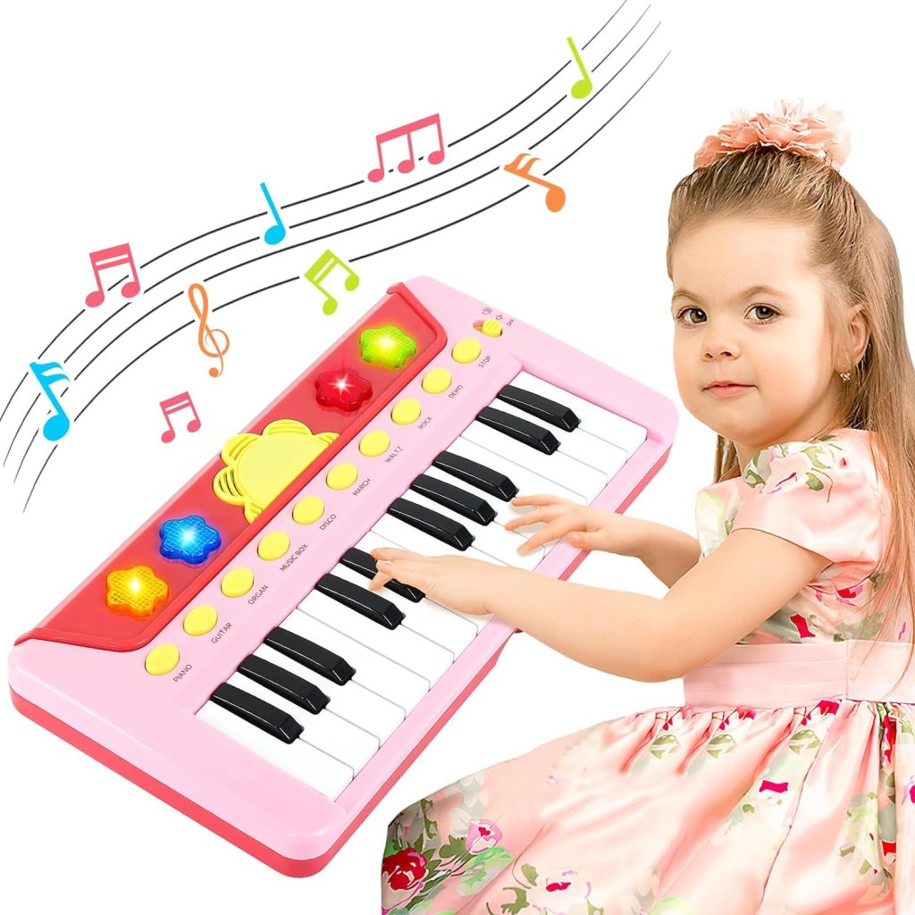 BAOLI 24 Keys Piano Keyboard for Kids, Multifunctional Portable Electronic Piano Educational Musical Instrument Toys, Birthday Gifts for Beginner Children Toddler Boys Girls Age 3-5