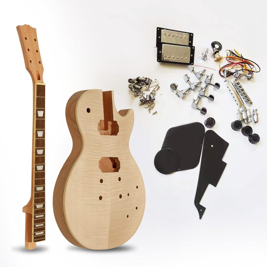 Batking DIY Guitar Kits Build Your Own Unfinished Electric Guitars Project Package with All Accessories