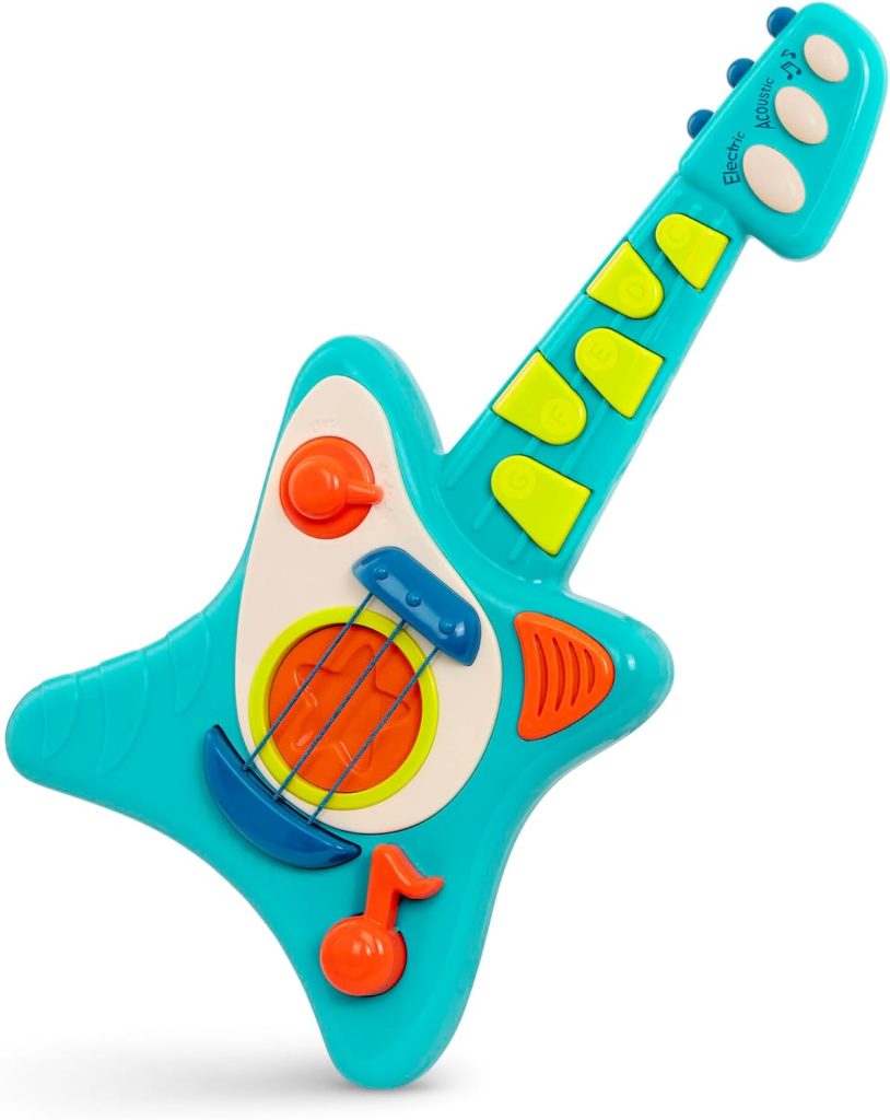 Battat – Toy for Toddlers, Kids, Children – Play Guitar with Songbook – Acoustic, Electric, and Song Modes – Lil Rockers Guitar – 2 Years +