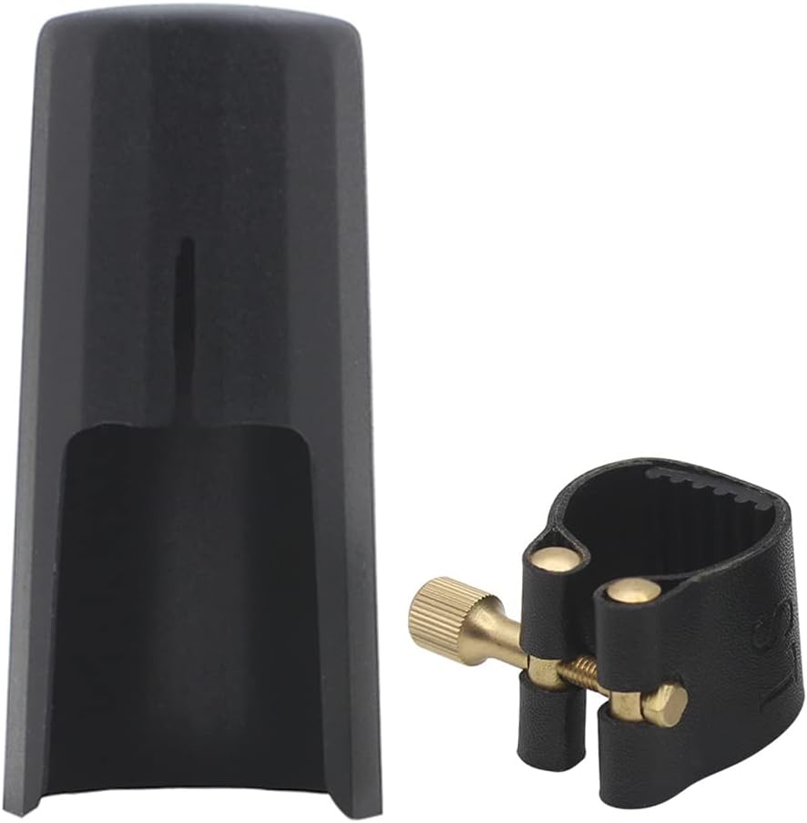 Bb Clarinet Leather Ligature and Plastic Clarinet Mouthpiece Cap Ligature Fastener Mouthpiece Cover for Clarinet