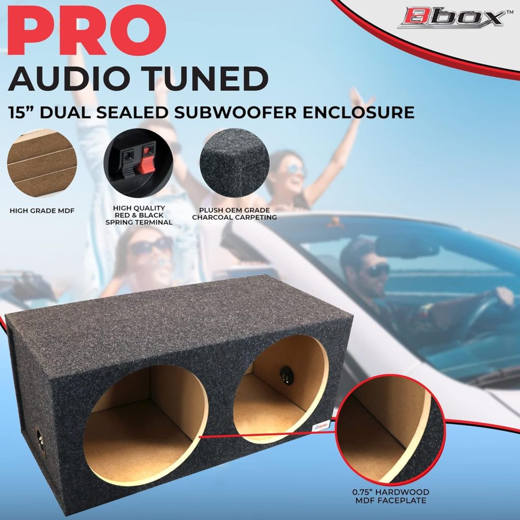 Bbox Dual Sealed 12 Inch Subwoofer Enclosure - SPL Tuned Car Subwoofer Boxes  Enclosures - Premium Subwoofer Box Improves Audio Quality, Sound  Bass - Nickel Finish Subwoofer Terminals - Charcoal