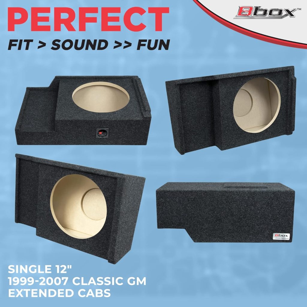 Bbox Single Sealed 12 Inch Subwoofer Enclosure - Accu-Tuned Sealed Subwoofer Boxes - Subwoofer Box Improves Audio Quality, Sound  Bass - Fits 1999-2007 Chevrolet/GMC Silverado/Sierra Extended Cab