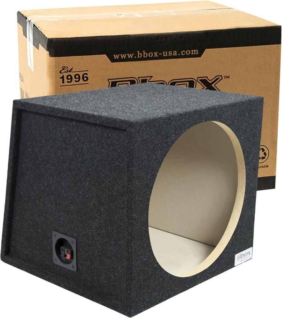 Bbox Single Sealed 15 Inch Subwoofer Enclosure - Car Subwoofer Boxes  Enclosures - Premium Subwoofer Box Improves Audio Quality, Sound  Bass - Red  Black Spring Terminals - Charcoal