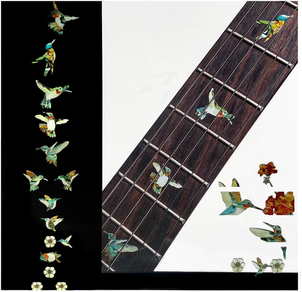 Bee Hummingbirds - Fret Markers Inlay Stickers Decals for Guitars