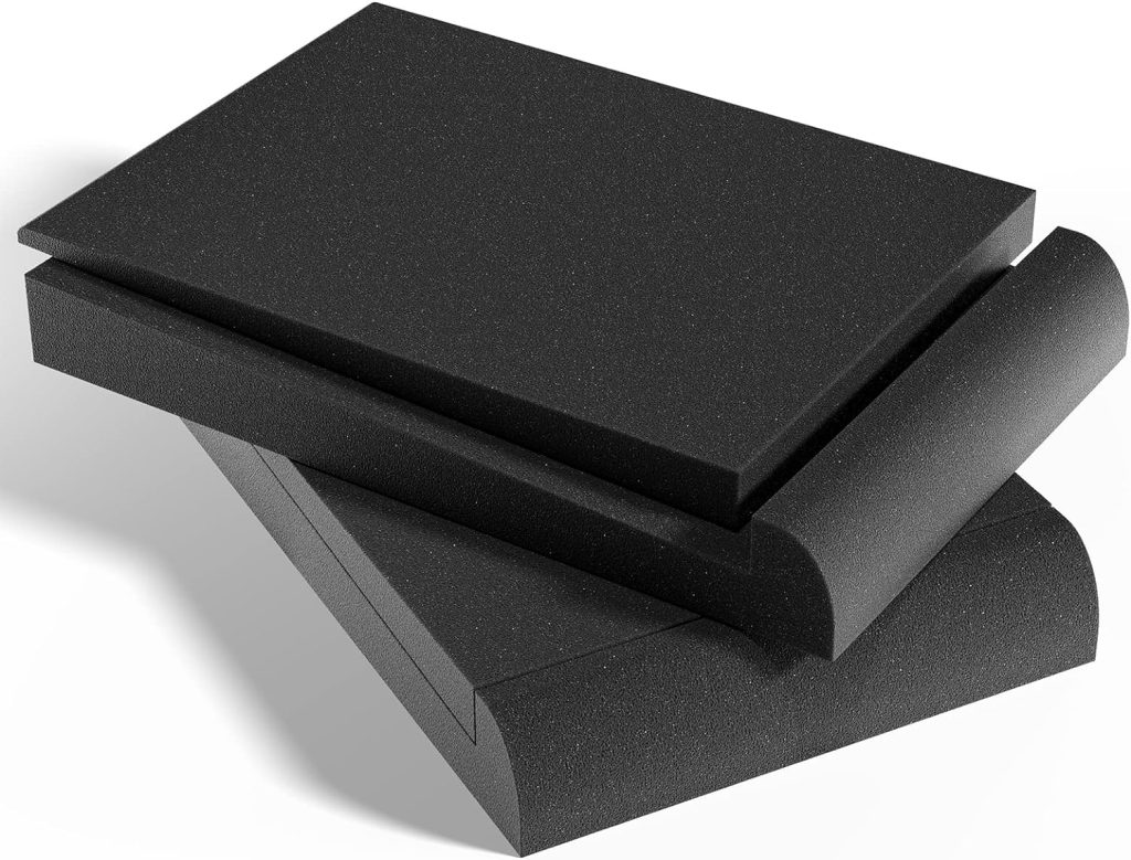 BEEQUIET Soundproofing Speaker Isolation Pad, High-Density Speaker Foam For Studio, Dedicated Subwoofer Isolation Pad, Subwoofer Stand, Rubber Base That Prevents Vibrations, 1.6 X 7.7 X 11.8,2 Pack