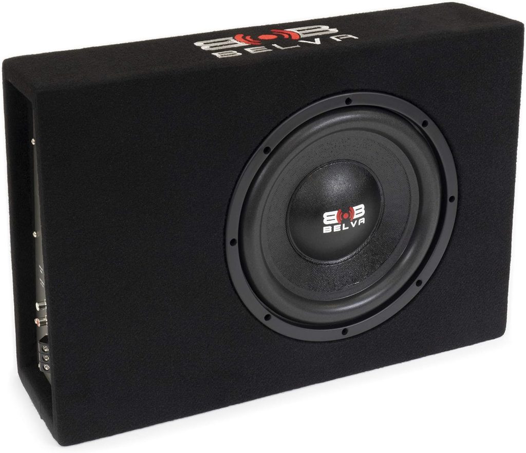 BELVA BPKG10T 600 Watt Peak Shallow-Mount 10-inch Amplified Loaded Subwoofer Box