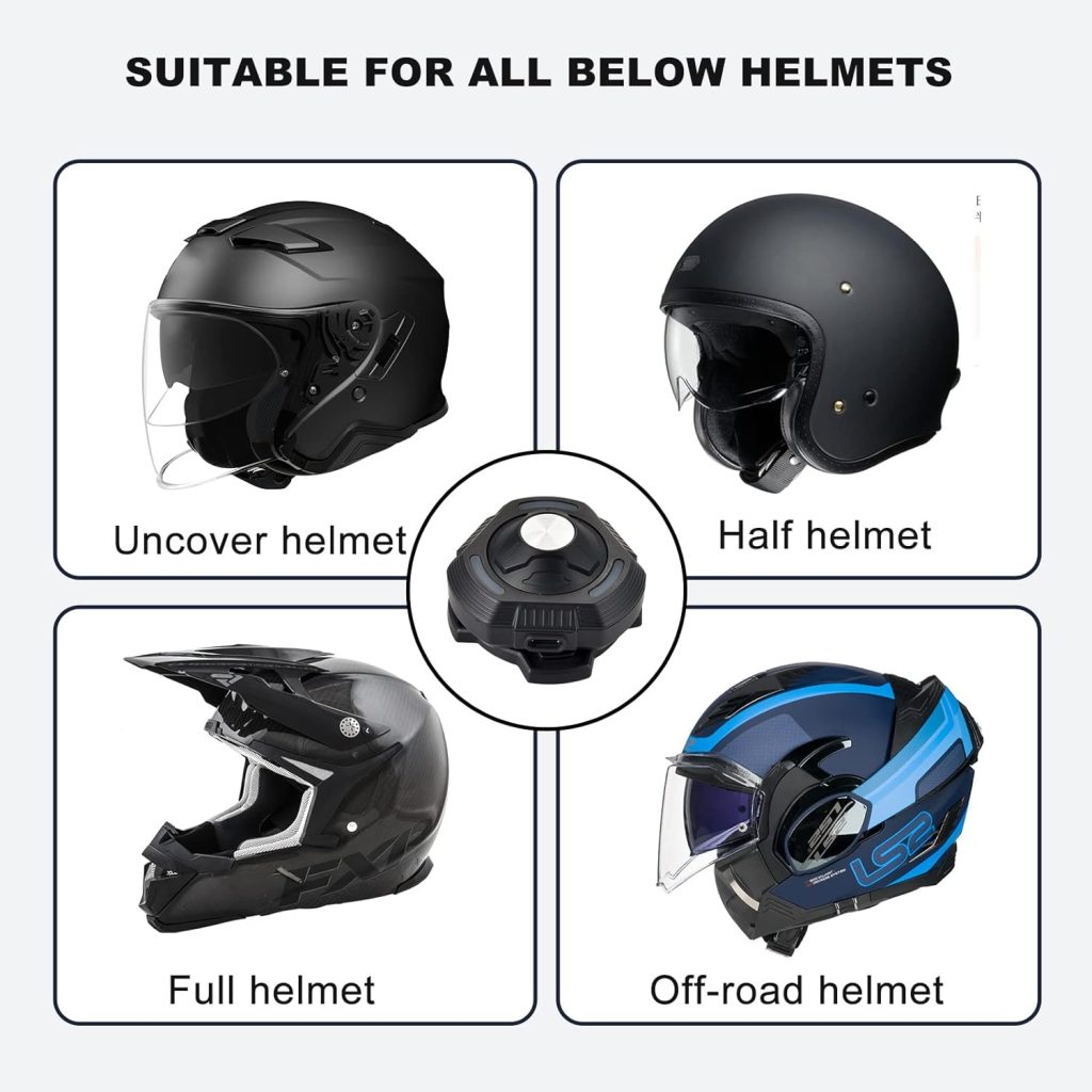 BenexBesdi Motorcycle Wireless Bone Conduction Helmet Speaker Waterproof Bluetooth Helmet Headphone with DSP Multiple Noise Reduction Microphone for Various Helmets (Green)