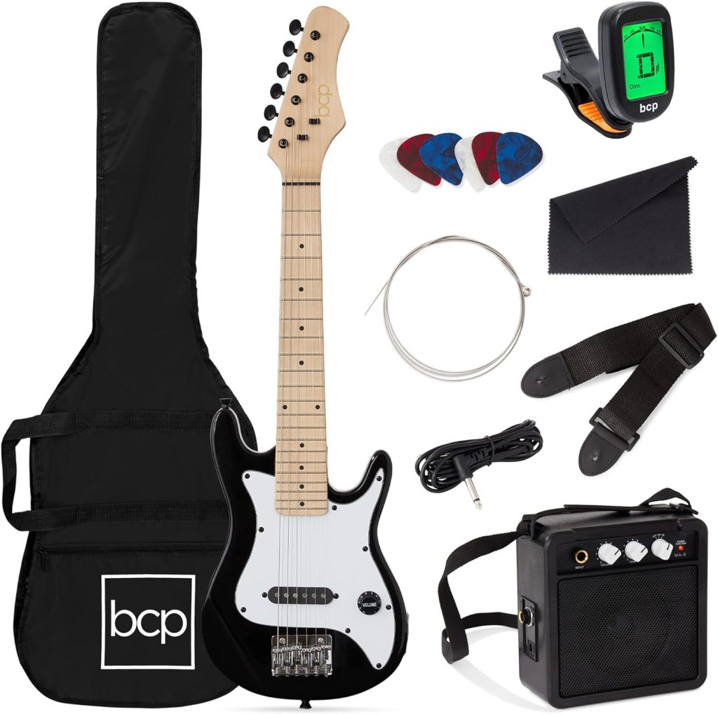 Best Choice Products 30in Kids Electric Guitar Beginner Starter Kit w/ 5W Amplifier, Strap, Gig Bag, Strings, E-Tuner, Picks - Black