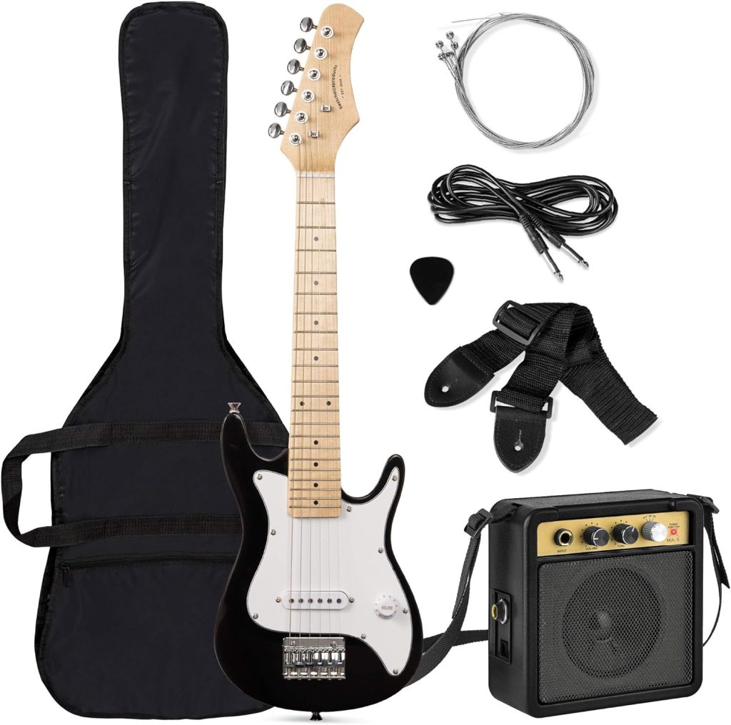 Best Choice Products 30in Kids Electric Guitar Beginner Starter Kit w/ 5W Amplifier, Strap, Gig Bag, Strings, E-Tuner, Picks - Black