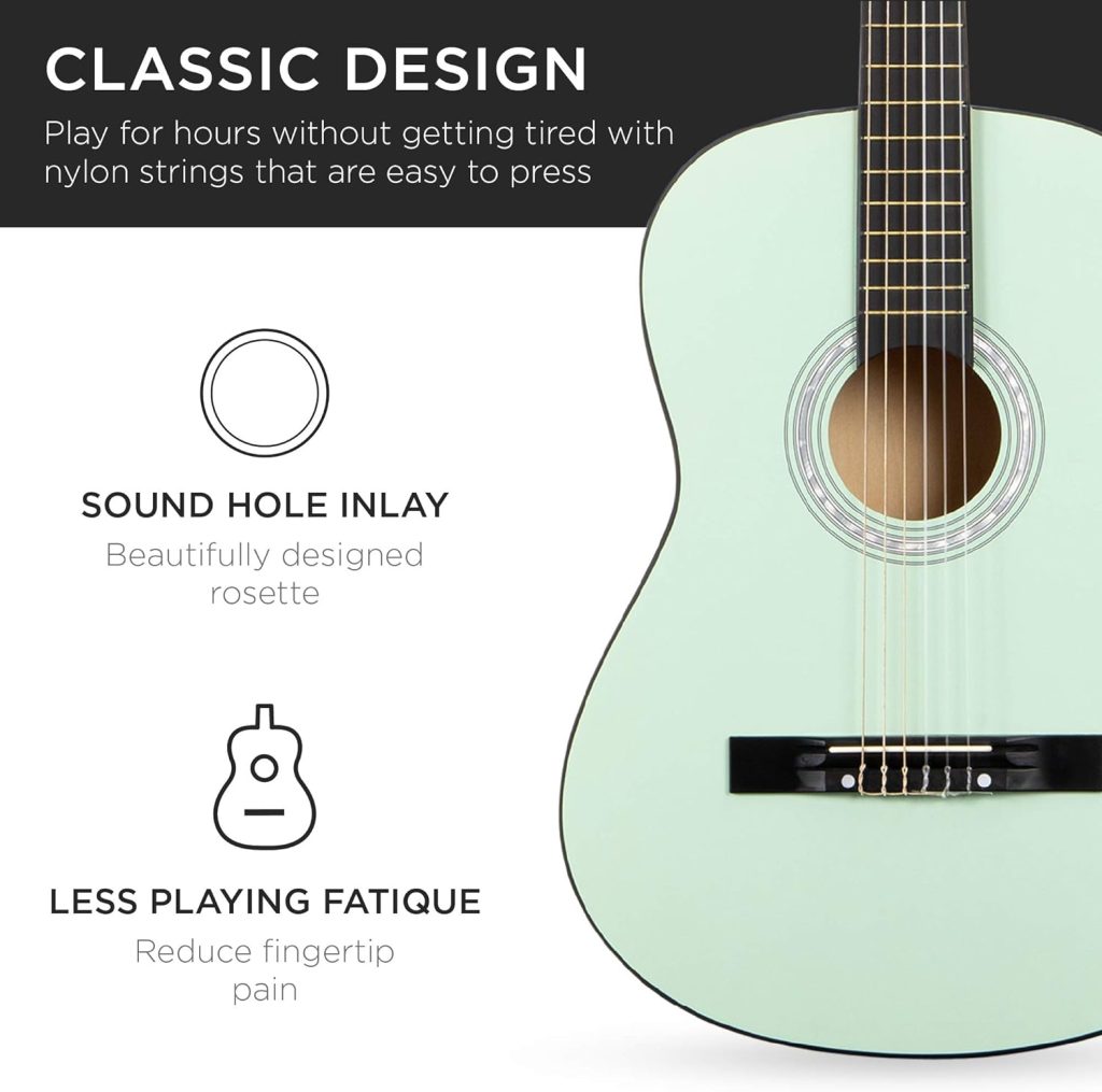 Best Choice Products 38in Beginner All Wood Acoustic Guitar Starter Kit w/Case, Strap, Digital Tuner, Pick, Strings - Sunburst
