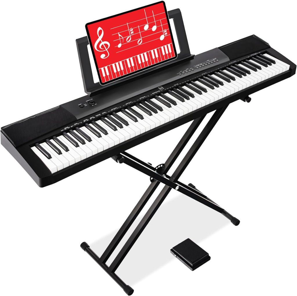 Best Choice Products 88-Key Full Size Digital Piano Electronic Keyboard Set for All Experience Levels w/Semi-Weighted Keys, Stand, Sustain Pedal, Built-In Speakers, Power Supply, 6 Voice Settings