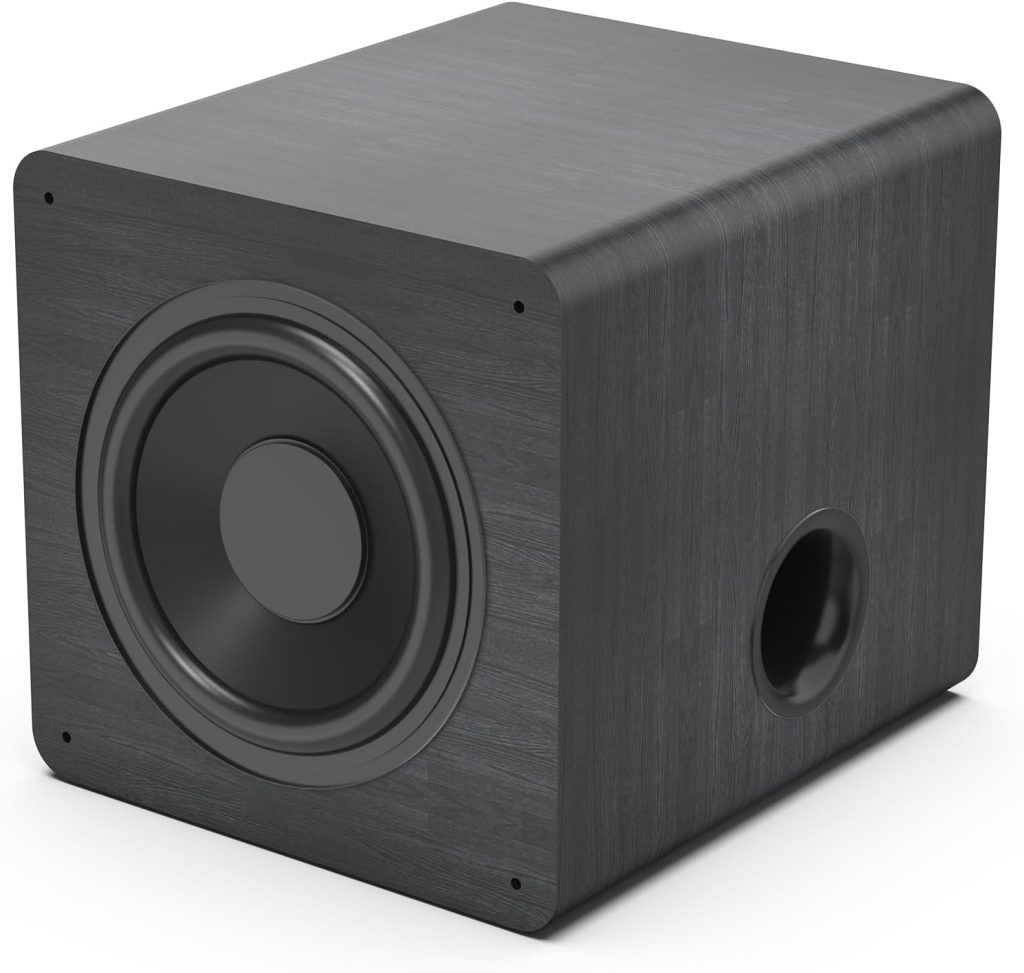 BESTISAN 8 Inch Powered Subwoofer with Auto-On Function, for Studio and Home Theater, SW100, Black