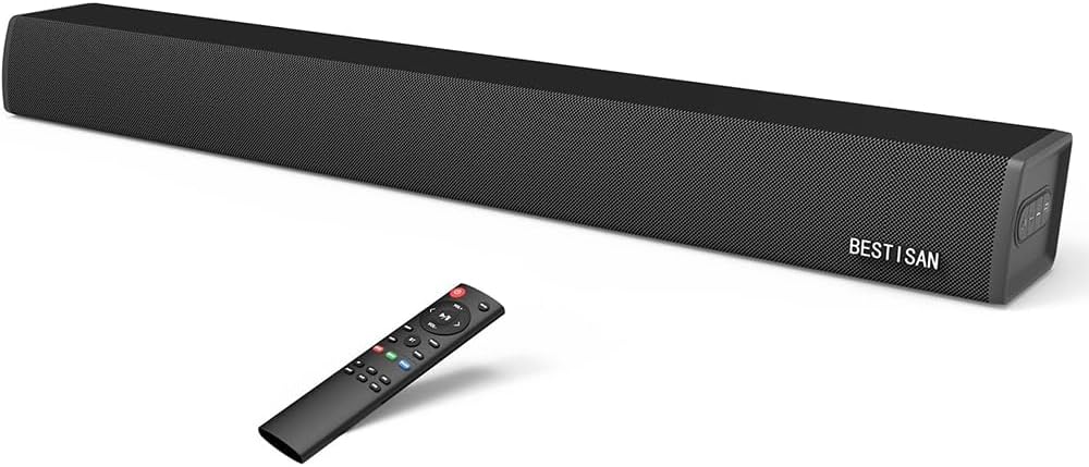 BESTISAN Sound bar, Wired and Wireless Soundbar for TV, Home Theater Surround Sound System Sound Bars for TV with HDMI-ARC, Optical/Coaxial/RCA Connection (Black)